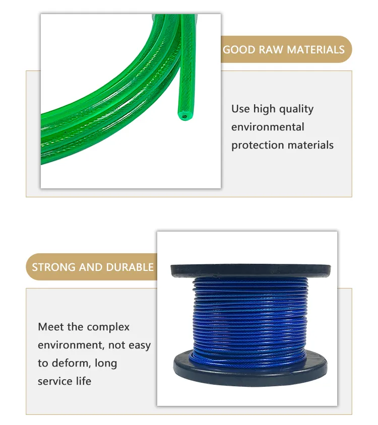 6X19 +Iws Multicolor PVC Coated Nylon Galvanized Steel Wire Rope