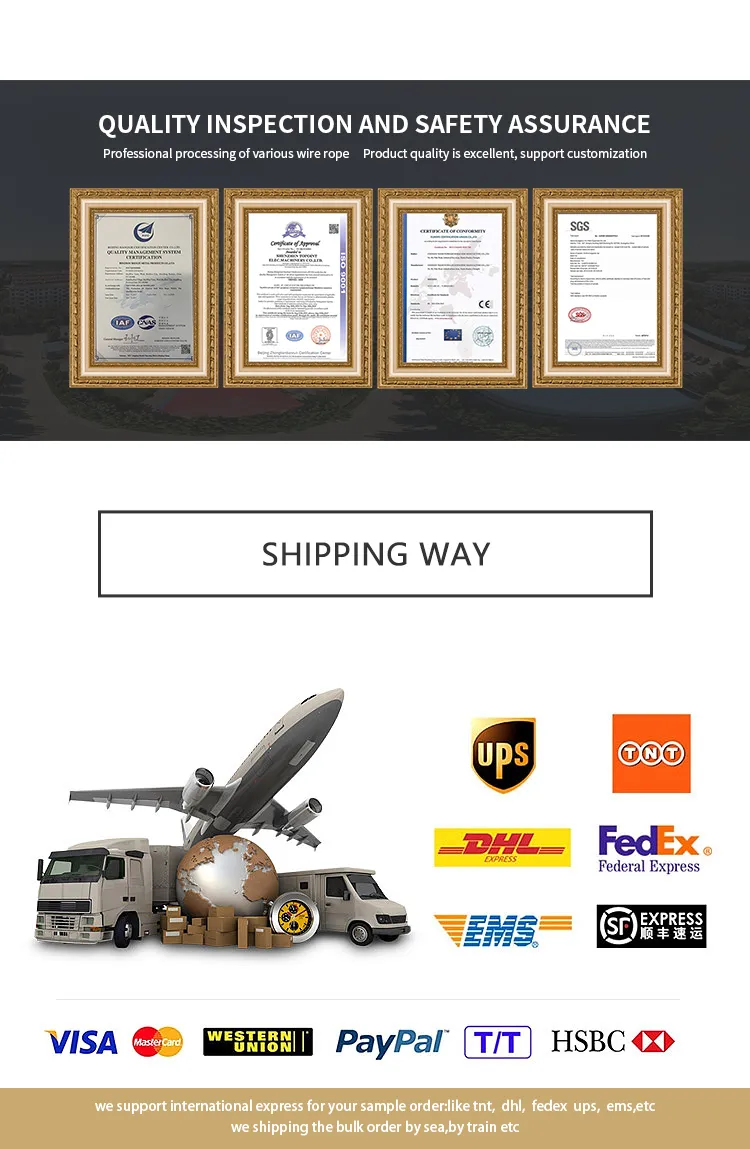 6X19 +Iws Multicolor PVC Coated Nylon Galvanized Steel Wire Rope