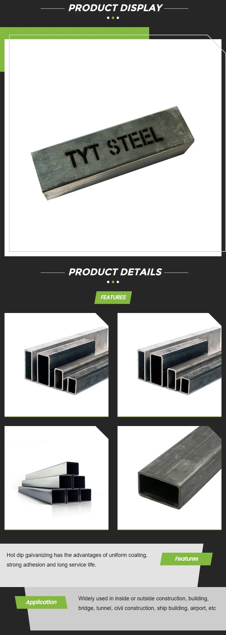 ASTM A53 Galvanized Steel Piep, ERW Steel Pipe