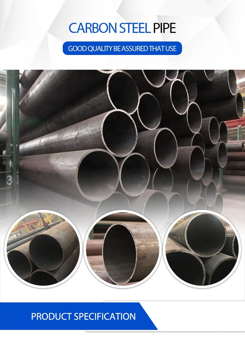 China Supplier Materials A194/500 Round/Square Carbon Welded Pipe