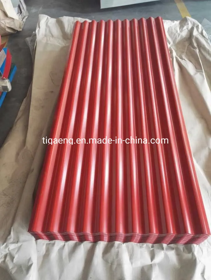 Decorative Material Zinc Coated Red Lacquer Corrugated Galvanised Metal Roofing